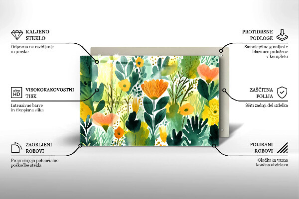 Osłona płyty indukcyjnej Malowane kwiaty