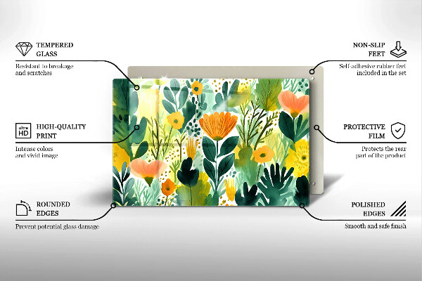 Osłona płyty indukcyjnej Malowane kwiaty