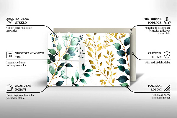 Osłona na płytę indukcyjną Zielone i złote liście