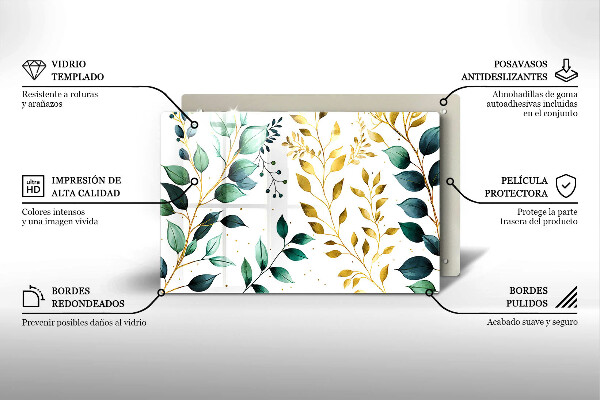 Osłona na płytę indukcyjną Zielone i złote liście