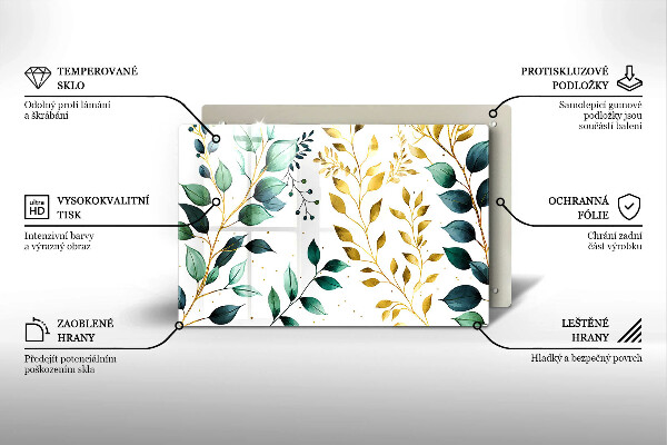Osłona na płytę indukcyjną Zielone i złote liście