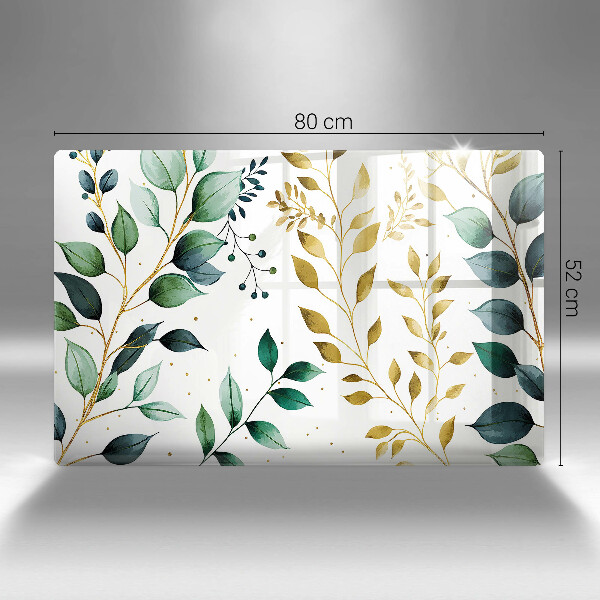 Osłona na płytę indukcyjną Zielone i złote liście