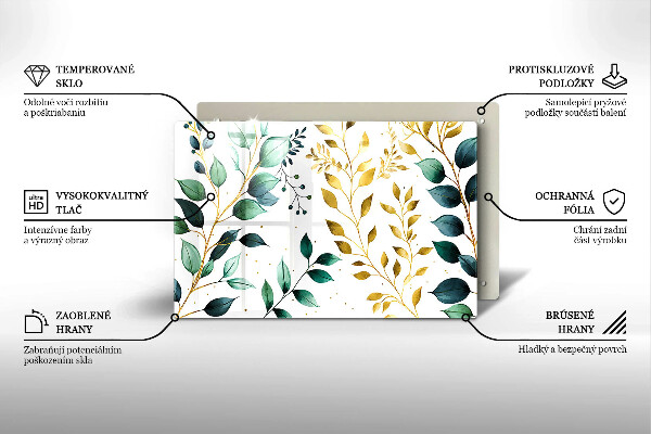 Osłona na płytę indukcyjną Zielone i złote liście