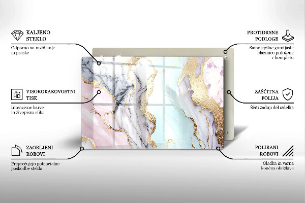 Osłona na płytę indukcyjną Pastelowy marmur