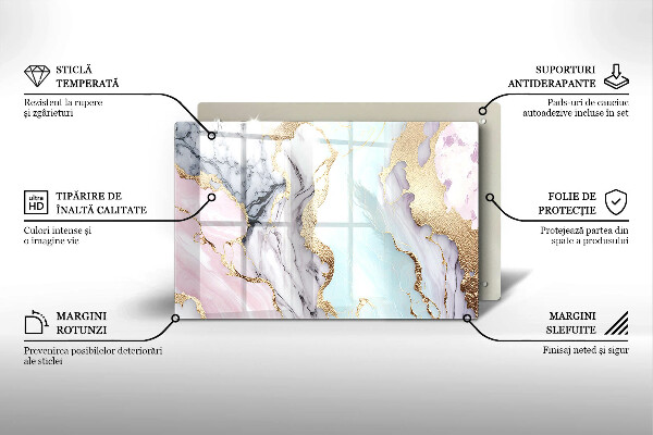 Osłona na płytę indukcyjną Pastelowy marmur