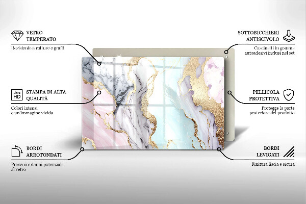 Osłona na płytę indukcyjną Pastelowy marmur
