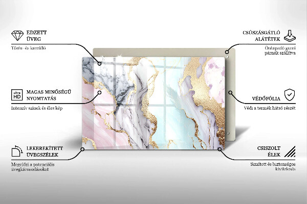 Osłona na płytę indukcyjną Pastelowy marmur