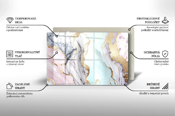 Osłona na płytę indukcyjną Pastelowy marmur