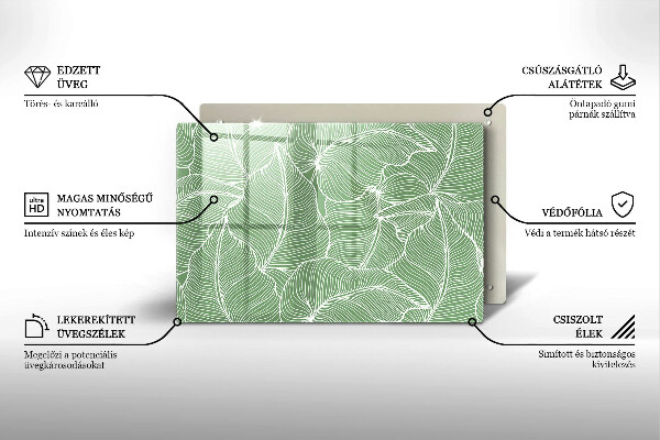 Osłona na płytę indukcyjną Linearne liście