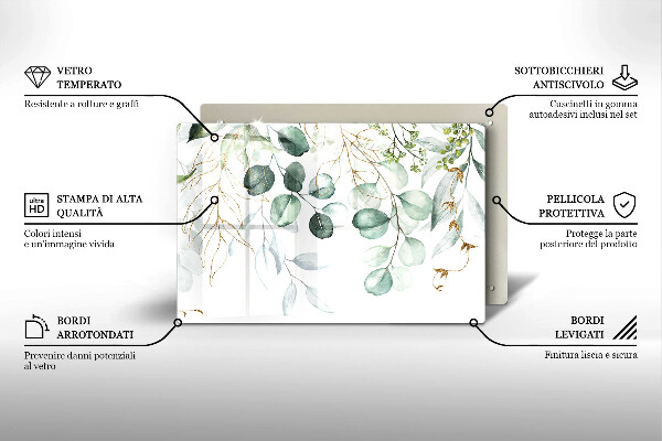Osłona na płytę indukcyjną Malowane rośliny