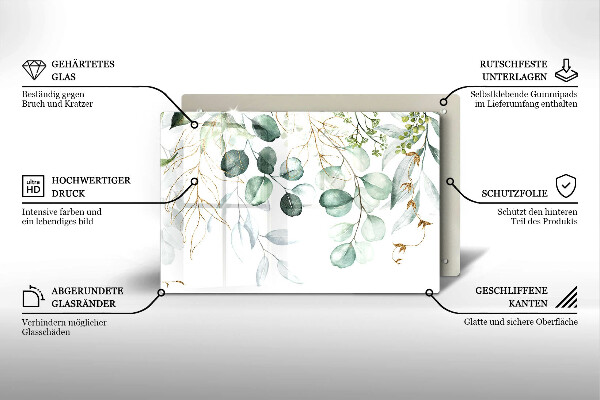 Osłona na płytę indukcyjną Malowane rośliny