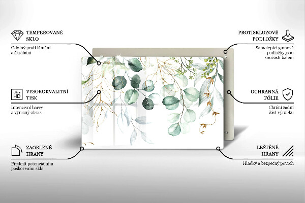 Osłona na płytę indukcyjną Malowane rośliny