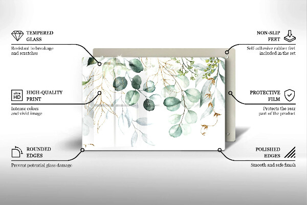 Osłona na płytę indukcyjną Malowane rośliny