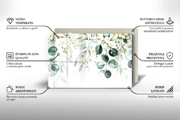 Osłona na płytę indukcyjną Akwarelowe rośliny