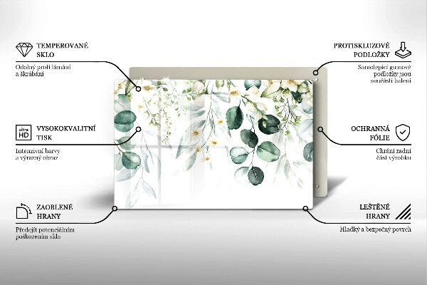 Osłona na płytę indukcyjną Akwarelowe rośliny