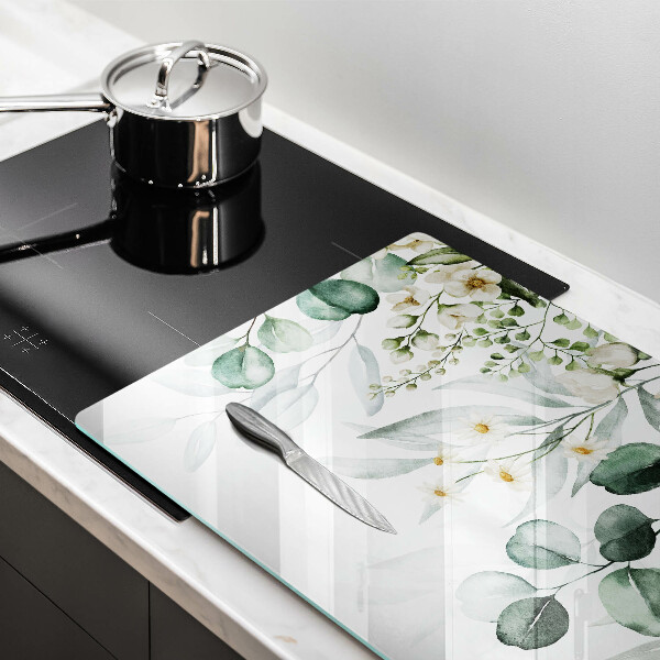 Osłona na płytę indukcyjną Akwarelowe rośliny