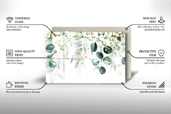 Osłona na płytę indukcyjną Akwarelowe rośliny