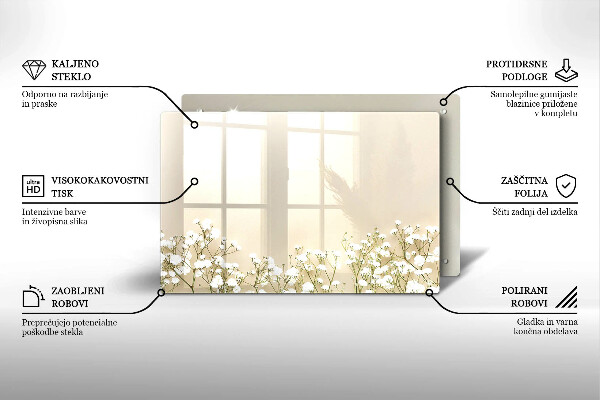 Osłona na płytę indukcyjną Gipsówka boho kwiaty