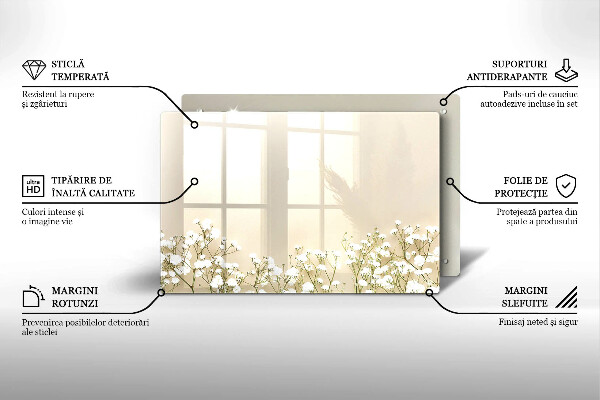 Osłona na płytę indukcyjną Gipsówka boho kwiaty