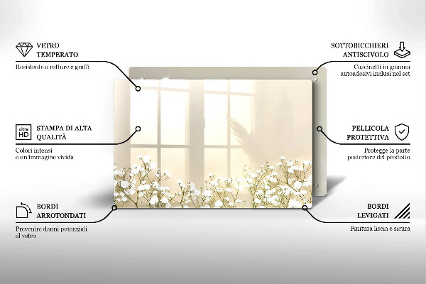 Osłona na płytę indukcyjną Gipsówka boho kwiaty