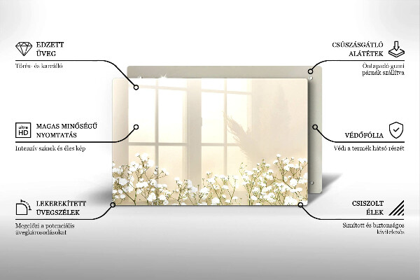 Osłona na płytę indukcyjną Gipsówka boho kwiaty