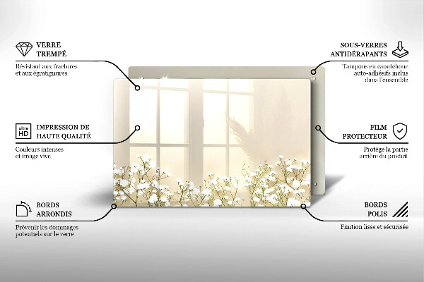 Osłona na płytę indukcyjną Gipsówka boho kwiaty