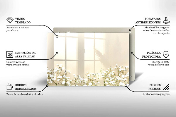 Osłona na płytę indukcyjną Gipsówka boho kwiaty