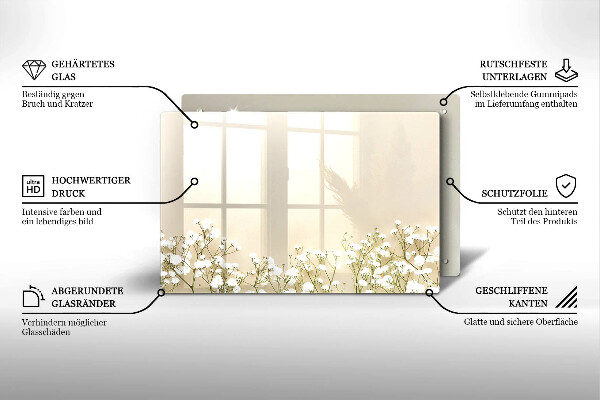 Osłona na płytę indukcyjną Gipsówka boho kwiaty