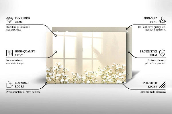 Osłona na płytę indukcyjną Gipsówka boho kwiaty