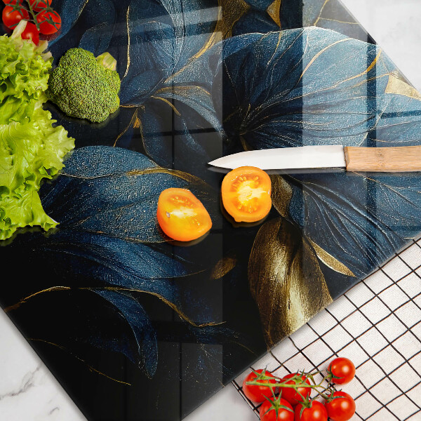 Osłona na płytę indukcyjną Ozdobne liście ze złotem