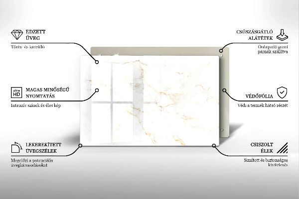 Osłona na płytę indukcyjną Elegancki kamień marmur