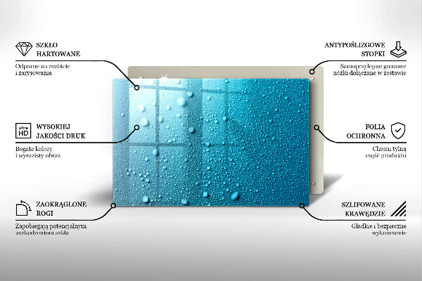 Osłona na płytę indukcyjną Krople wody