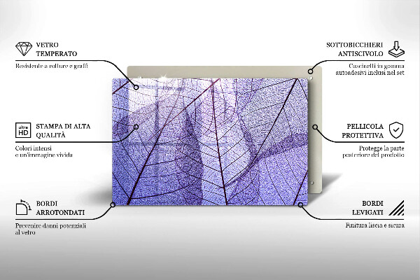 Osłona na płytę indukcyjną Liście z żyłkami
