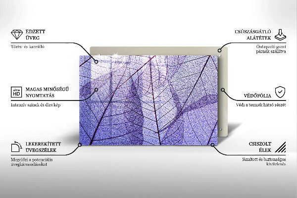 Osłona na płytę indukcyjną Liście z żyłkami