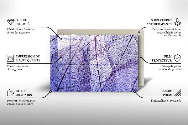 Osłona na płytę indukcyjną Liście z żyłkami