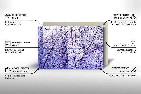 Osłona na płytę indukcyjną Liście z żyłkami