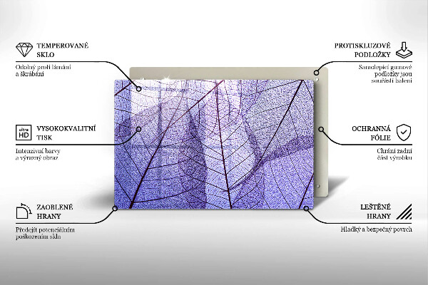 Osłona na płytę indukcyjną Liście z żyłkami
