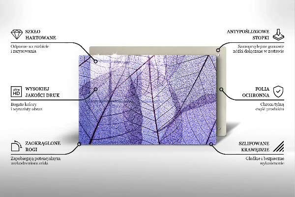 Osłona na płytę indukcyjną Liście z żyłkami