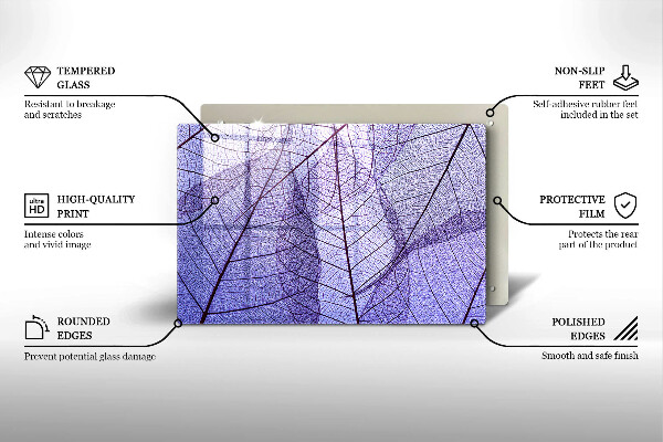 Osłona na płytę indukcyjną Liście z żyłkami