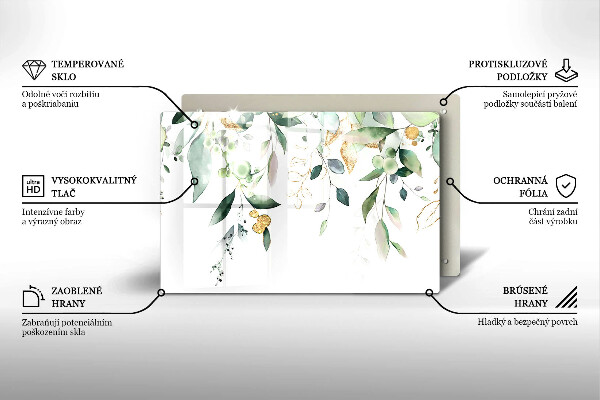 Osłona na płytę indukcyjną Akwarelowe liście