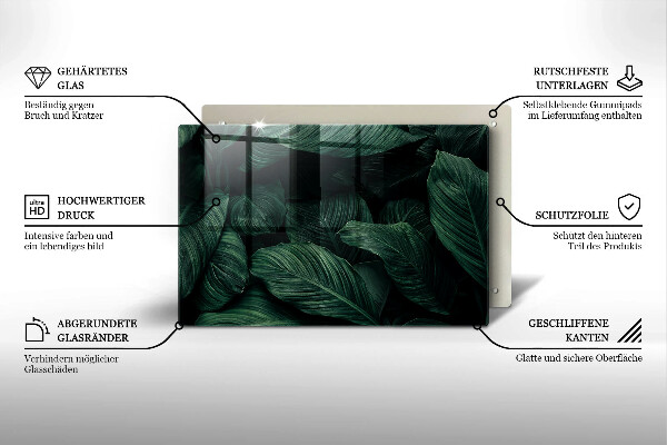 Osłona na płytę indukcyjną Ciemne liście