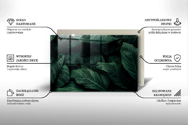 Osłona na płytę indukcyjną Ciemne liście