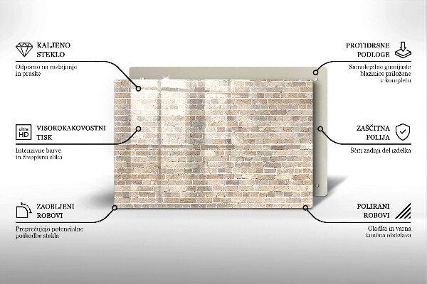 Osłona na płytę indukcyjną Ściana jasne cegły