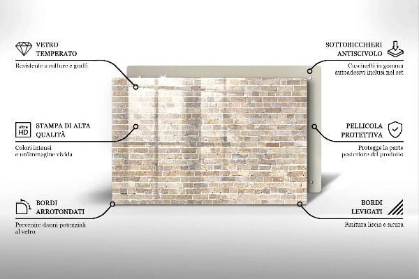 Osłona na płytę indukcyjną Ściana jasne cegły