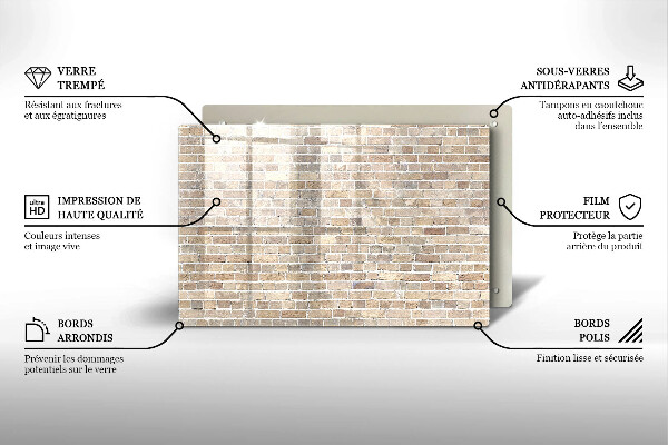 Osłona na płytę indukcyjną Ściana jasne cegły