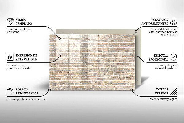 Osłona na płytę indukcyjną Ściana jasne cegły