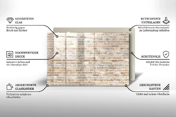 Osłona na płytę indukcyjną Ściana jasne cegły