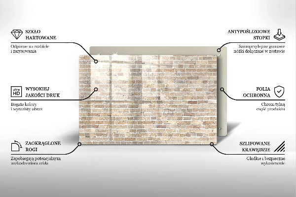 Osłona na płytę indukcyjną Ściana jasne cegły