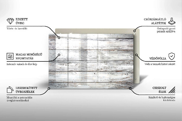 Osłona na ścianę do kuchni Jasne drewniane deski