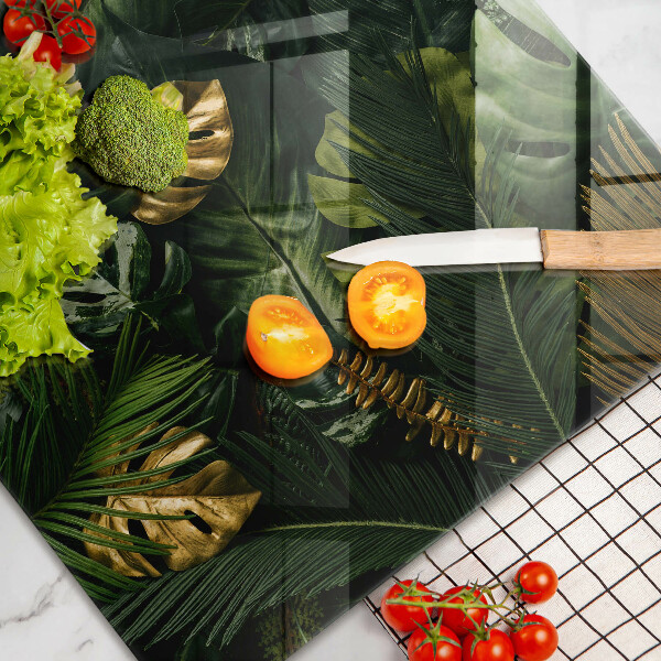 Osłona na płytę indukcyjną Złote liście monstery